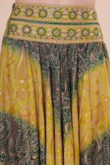 Falda Maxi Estampada con Cintura Bordada Bohemia