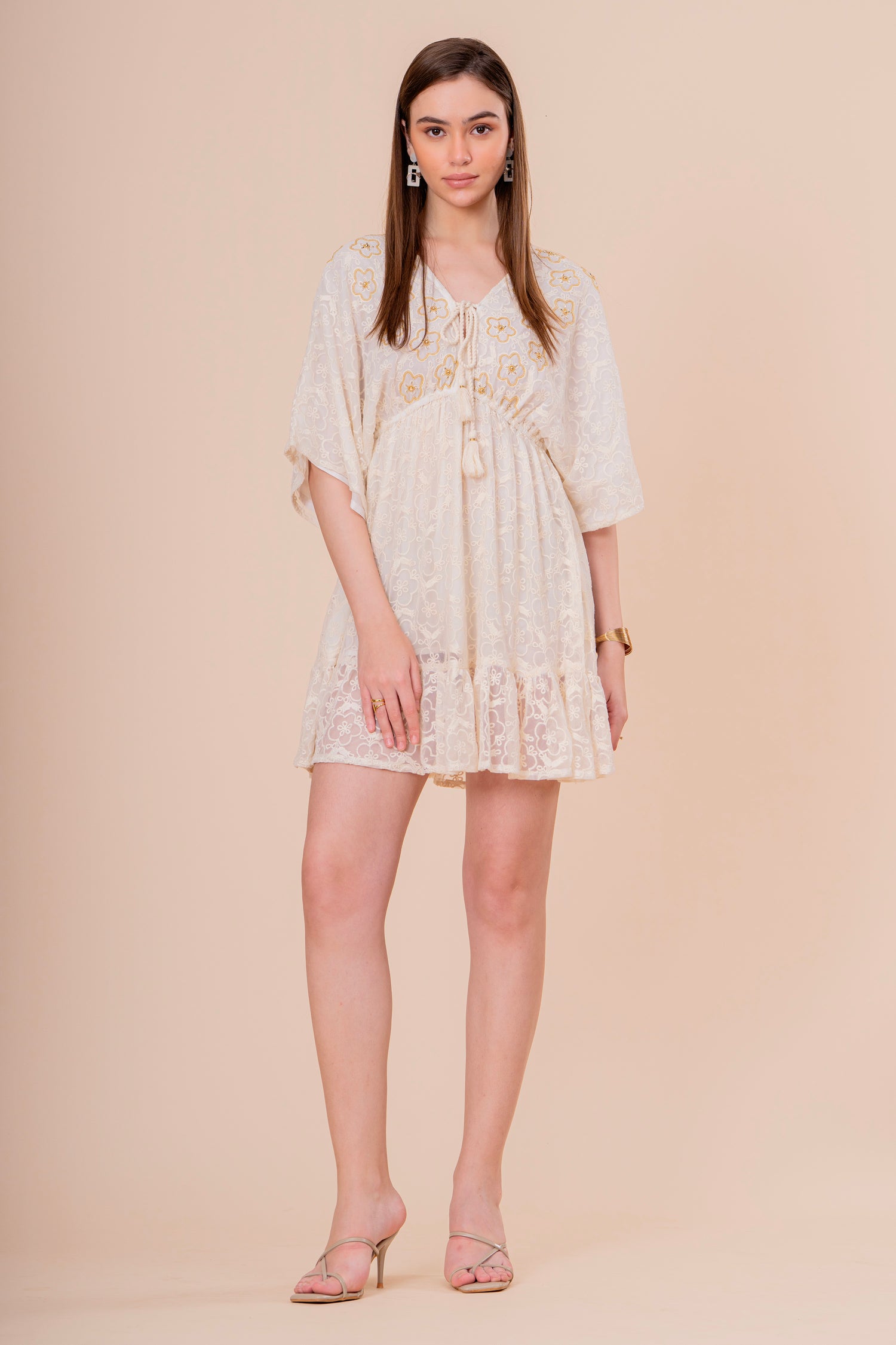 Vestido Midi Kaftán Estampado Paisley Amarillo y Turquesa