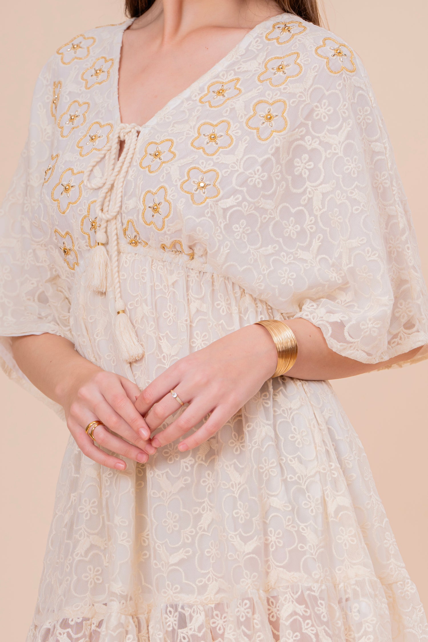 Vestido Midi Kaftán Estampado Paisley Amarillo y Turquesa